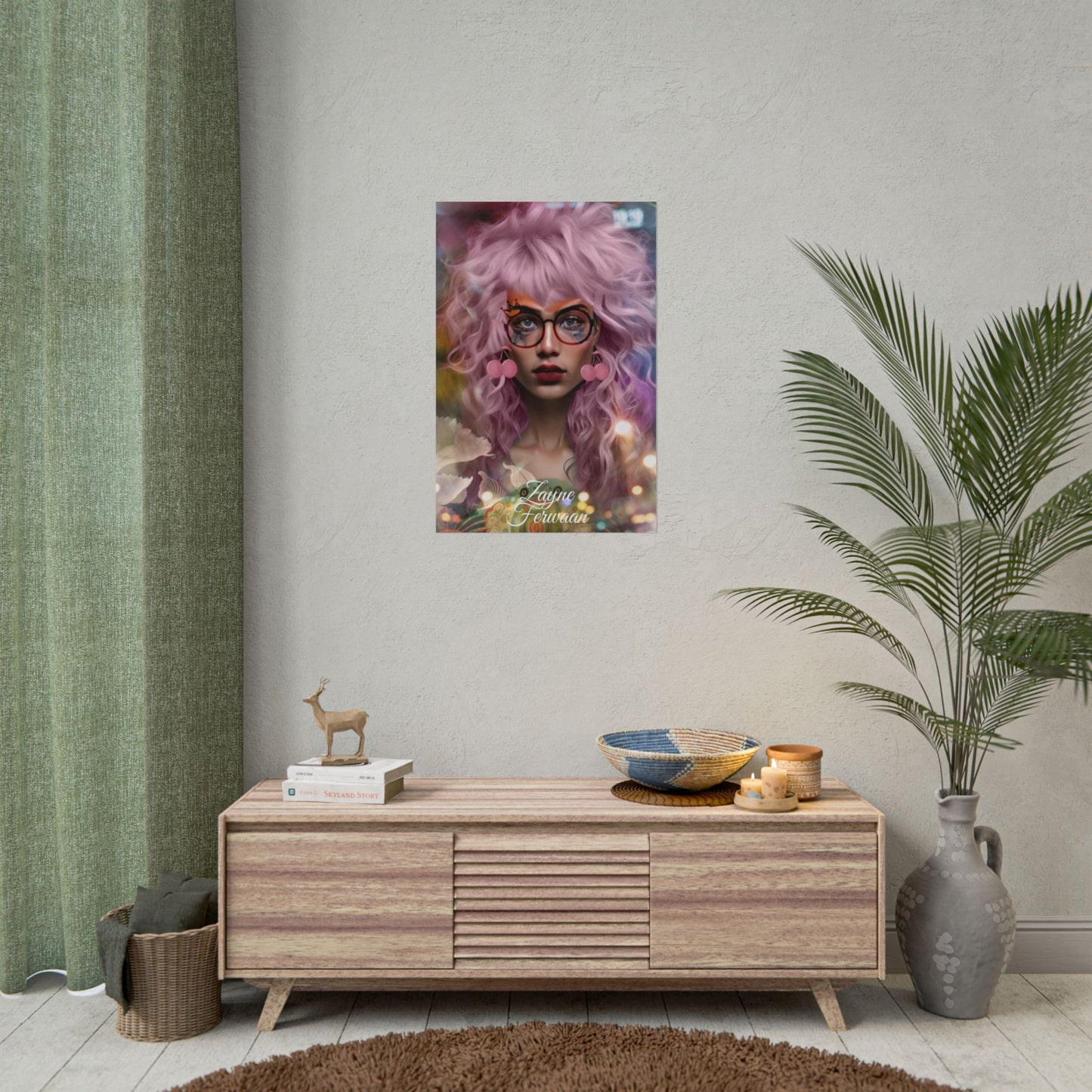 Poster Art Print - Young Sweet Chanteuse - Pink Woman Embracing her Beauty