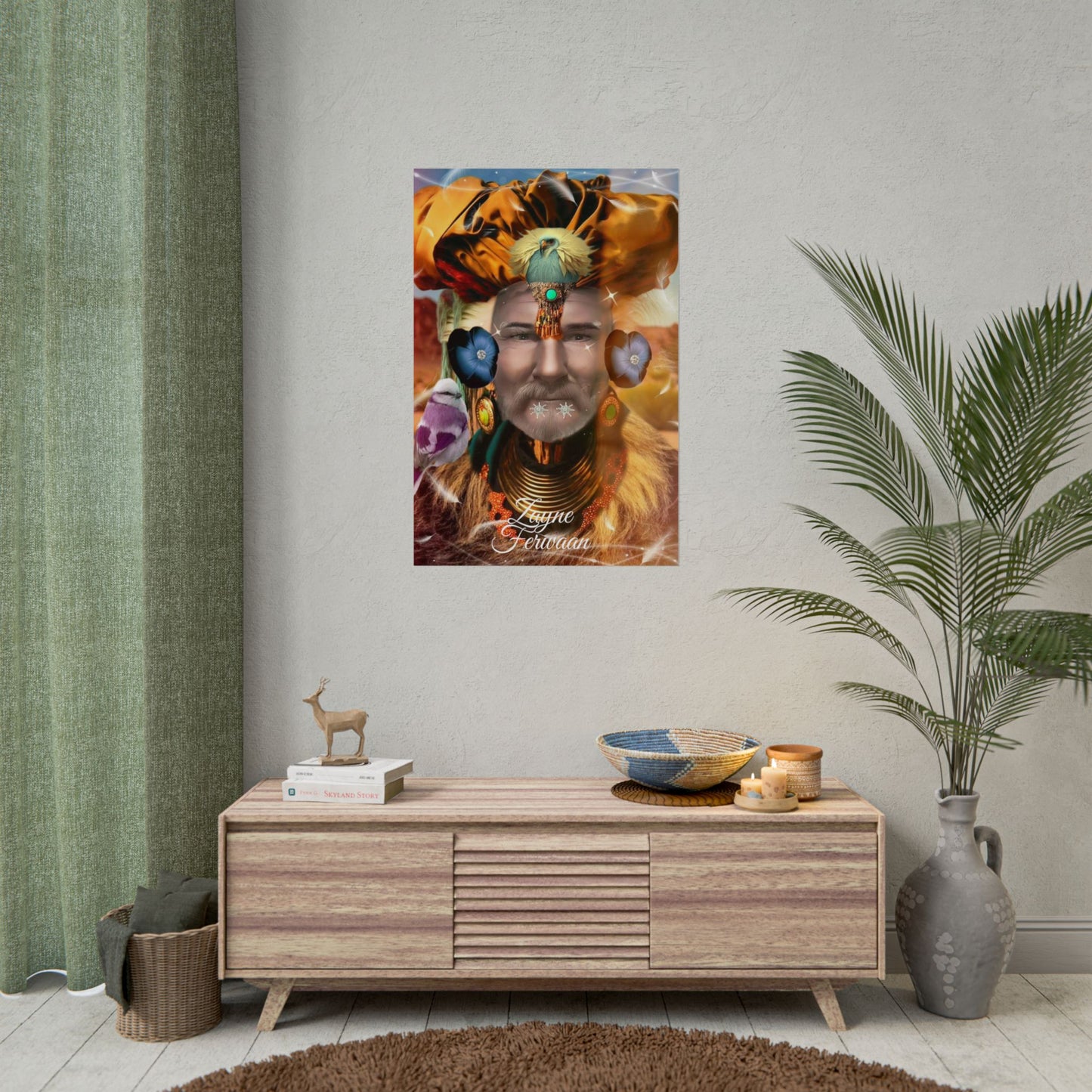 Poster Art Print - Viking Chief in Harmony with Nature and the Universe