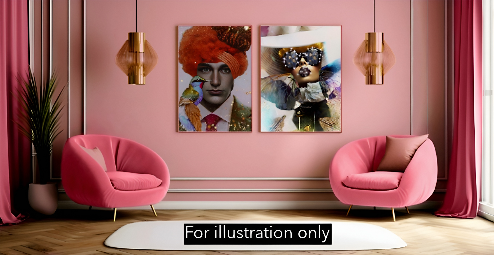 Canvas wall art Glam illustration 1