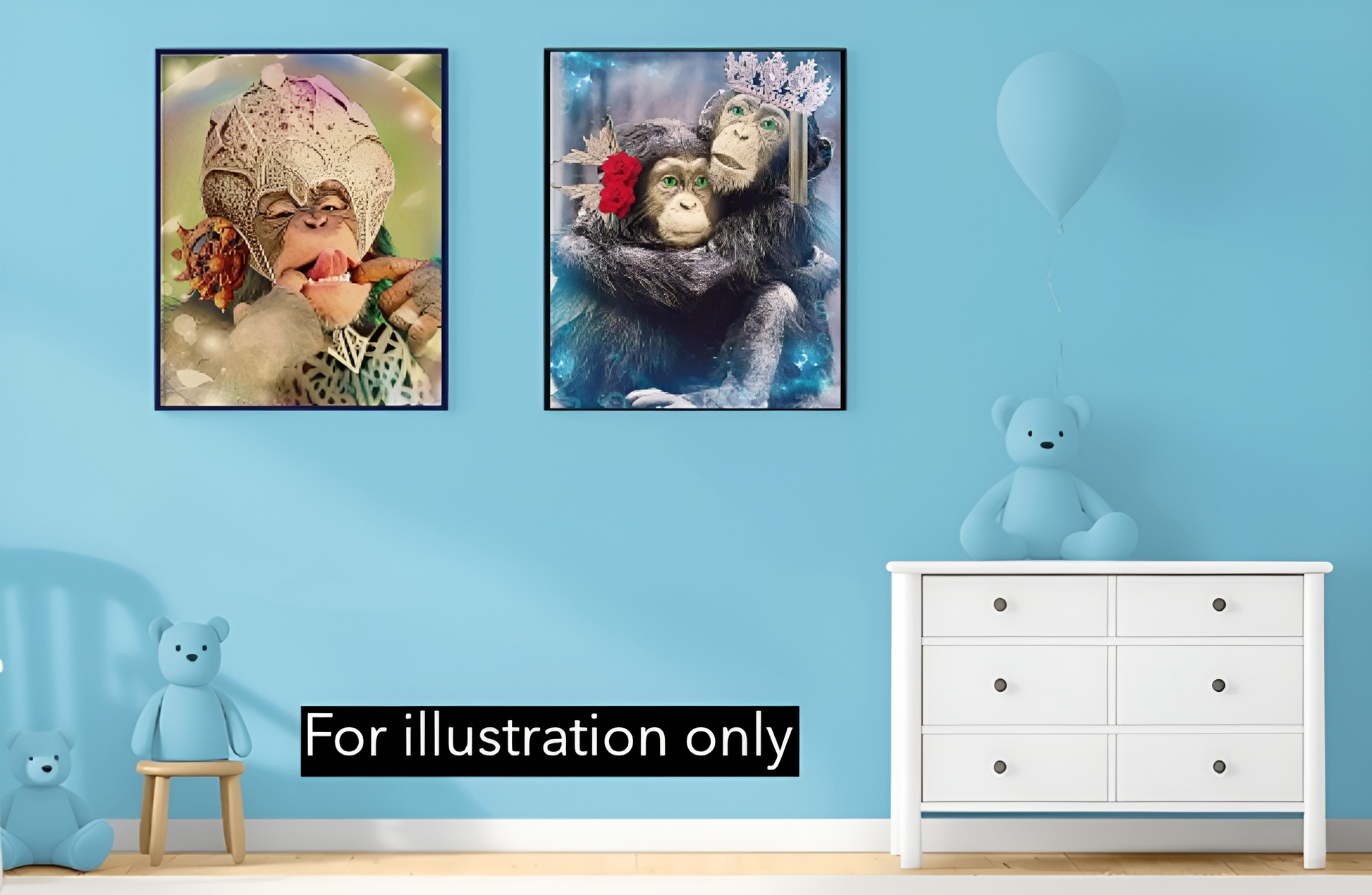 canvas wall art Cheeky Monkey illustration 3